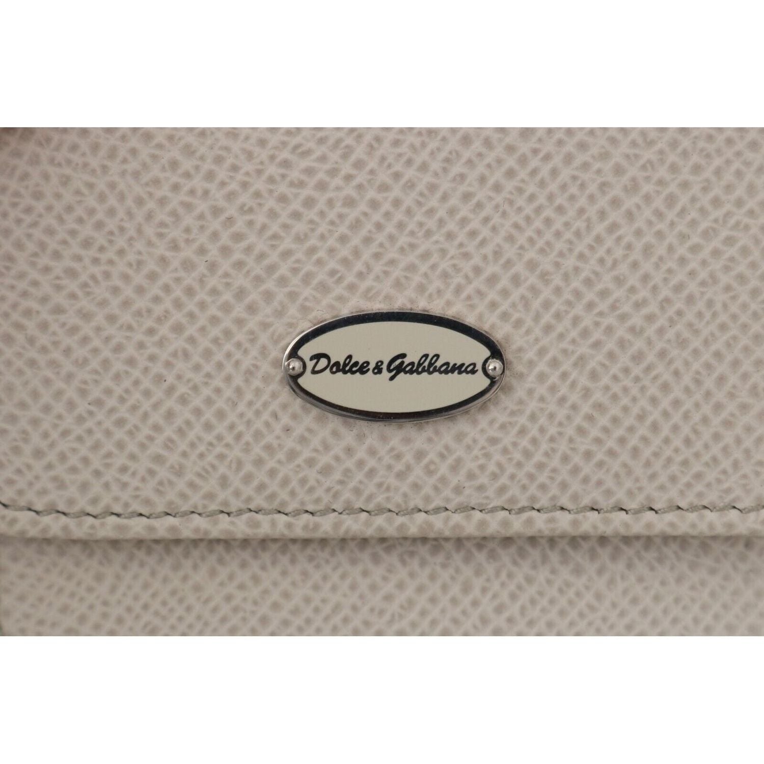 Dolce & Gabbana | White Dauphine Leather Holder Pocket Wallet Condom Case | McRichard Designer Brands