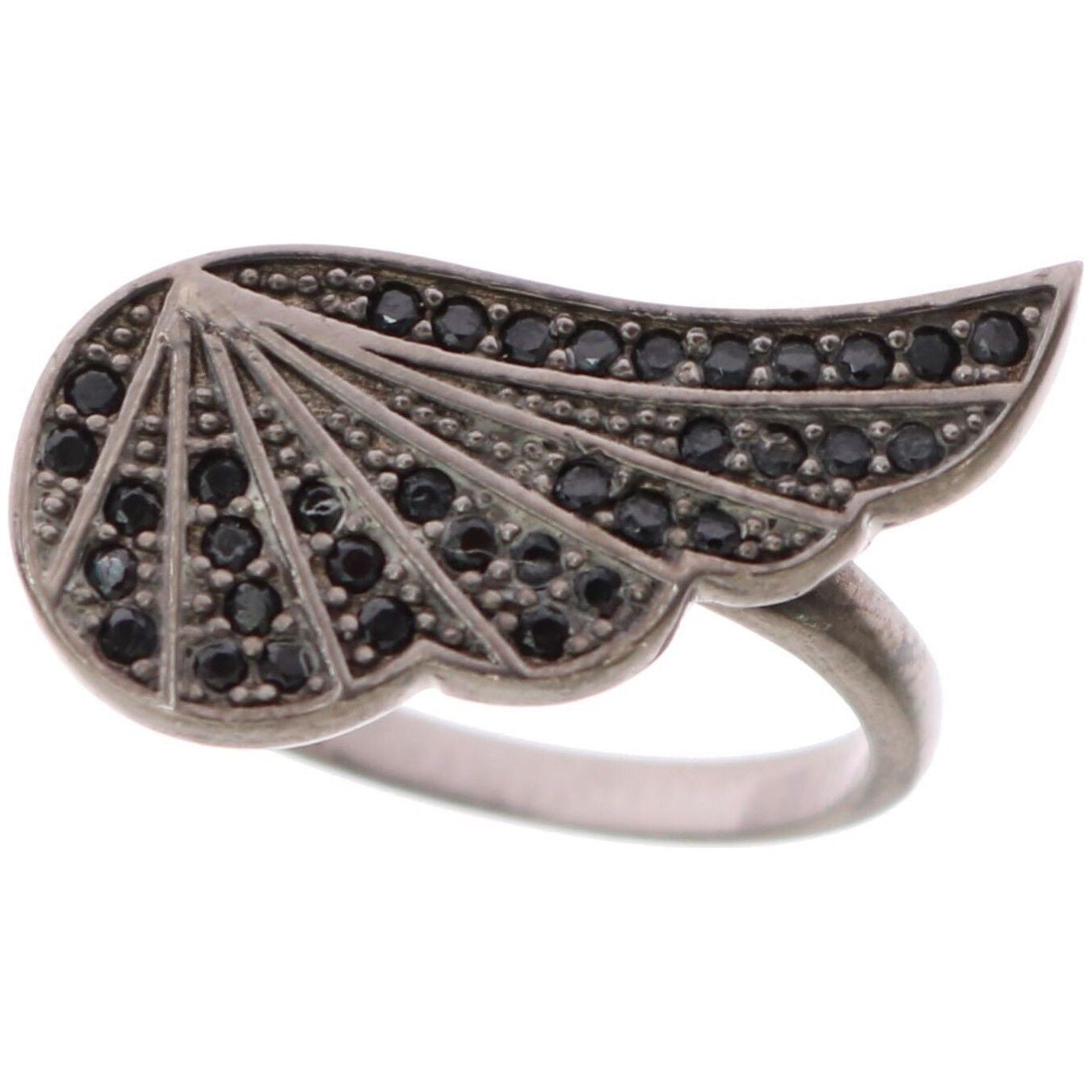 Nialaya | Silver Womens Black CZ Rhodium 925 Ring Ring | McRichard Designer Brands