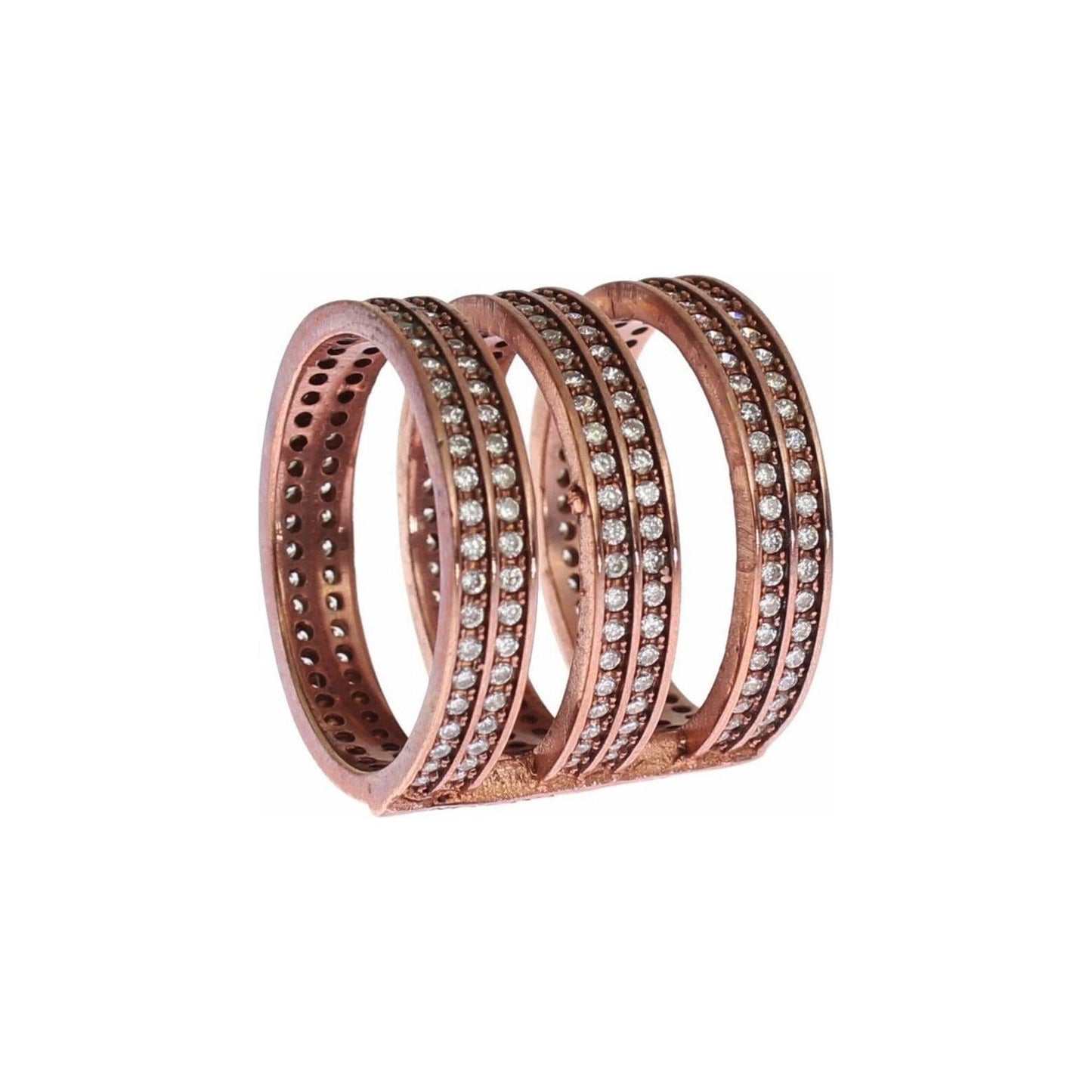 Nialaya | Gold 925 Silver Clear CZ Pink Ring Ring | McRichard Designer Brands
