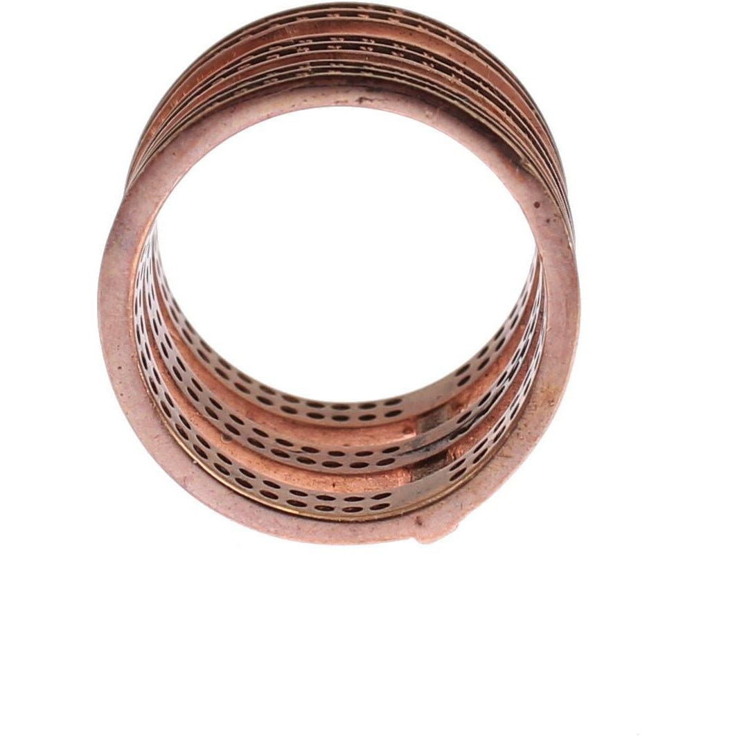 Nialaya | Gold 925 Silver Clear CZ Pink Ring Ring | McRichard Designer Brands