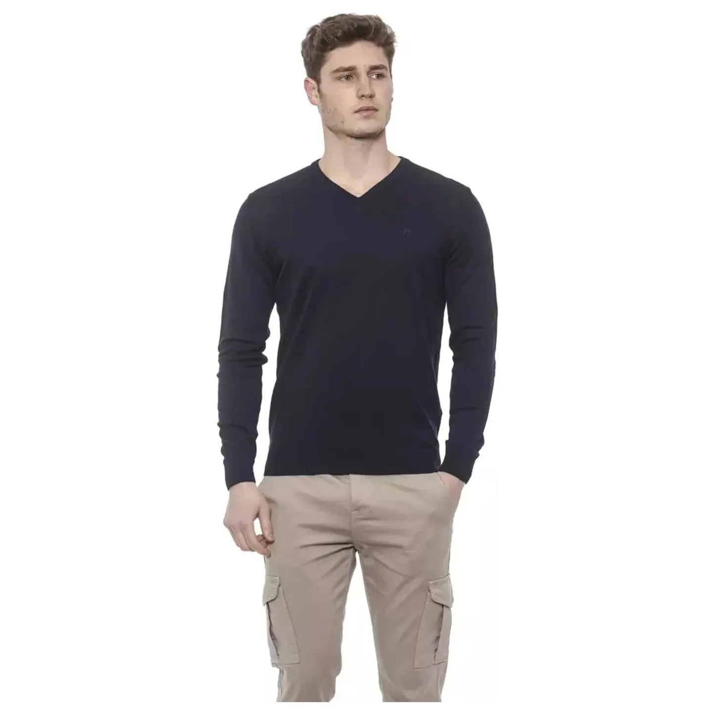 Conte of Florence | Blue Cotton Sweater | McRichard Designer Brands